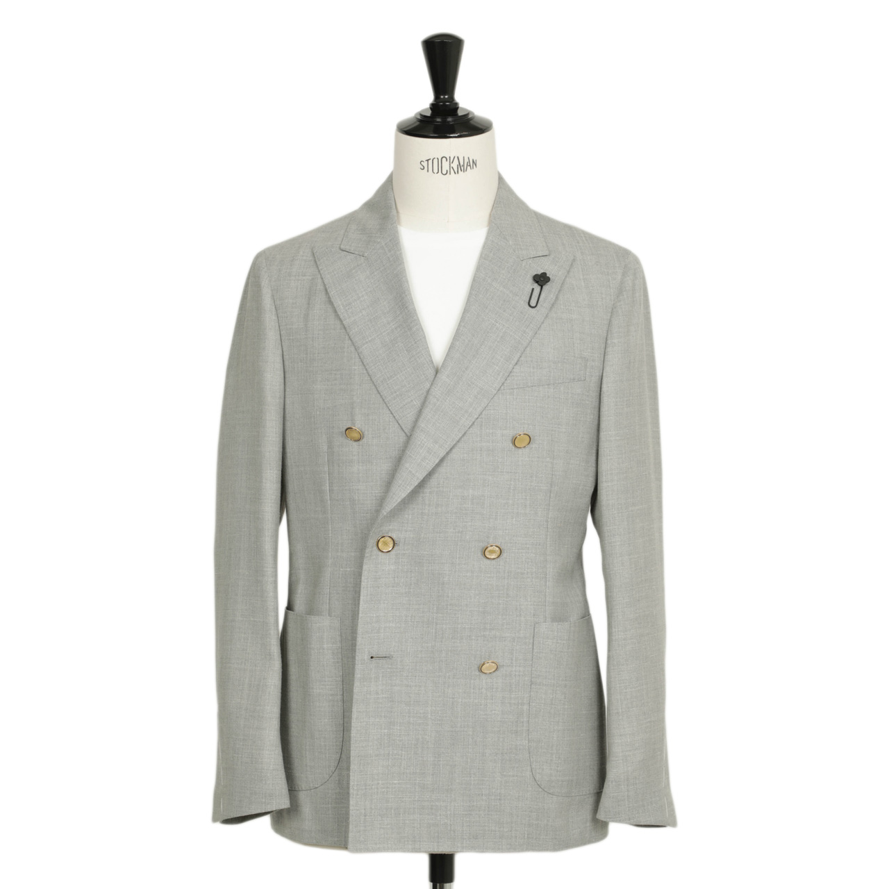 無料配達 ダブル ジャケット ラルディーニ LARDINI 6B シルク ウール スーツ